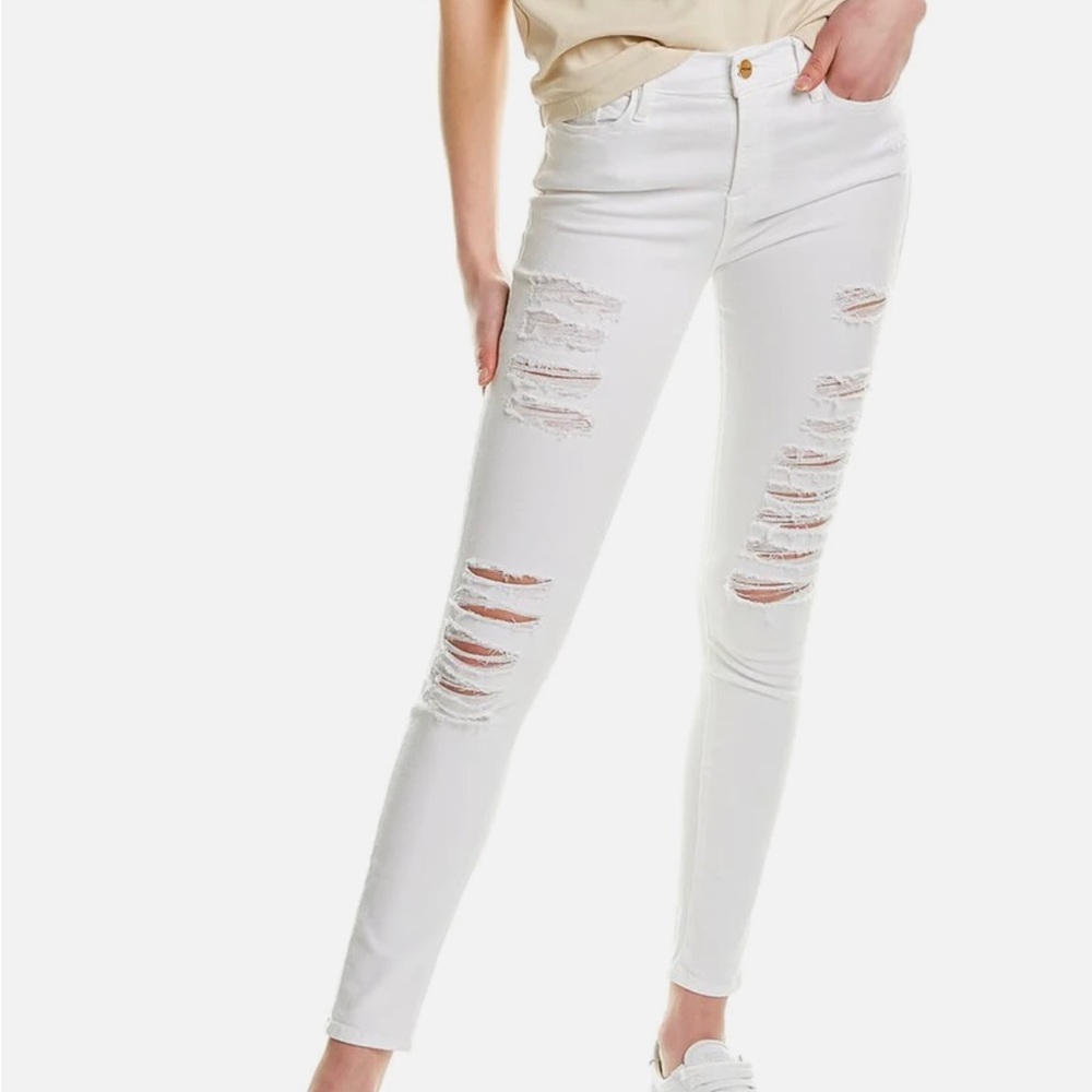 Frame Le skinny de Jeanne skinny white jeans